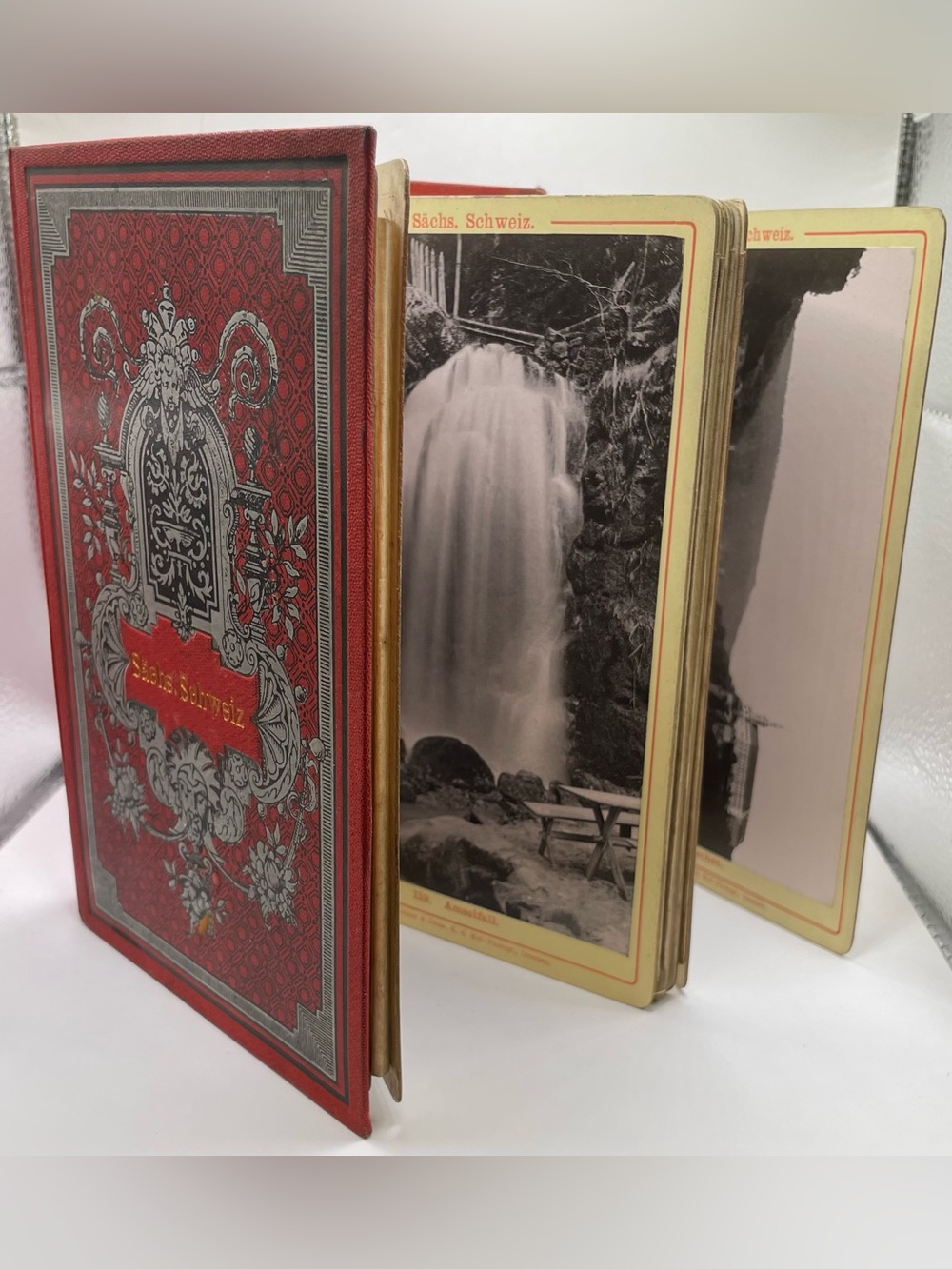 Antique German Leporello Album Sächs. Schweiz Dresden Römmler & Jonas c. 1890s